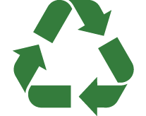 Icône verte du logo de recyclage avec trois flèches