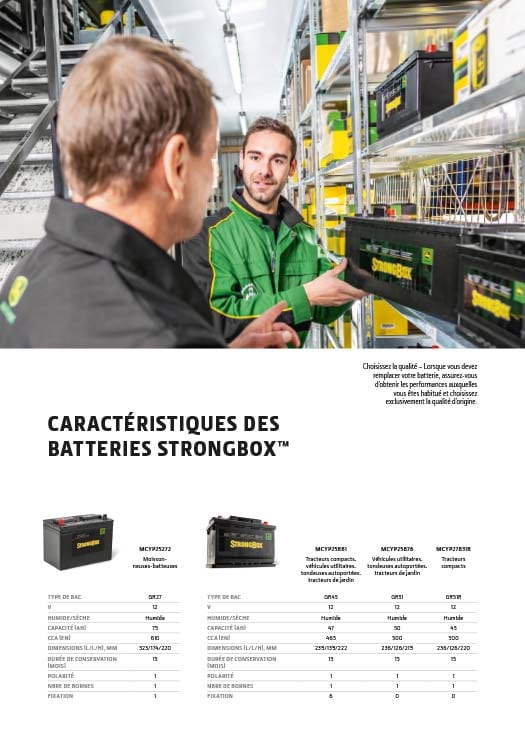 Caractéristiques des Batteries StrongBox<sup>TM</sup>